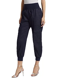 Giles Denim High-Rise Crop Pants