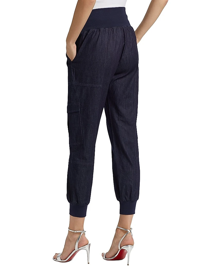 Giles Denim High-Rise Crop Pants