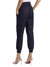 Giles Denim High-Rise Crop Pants