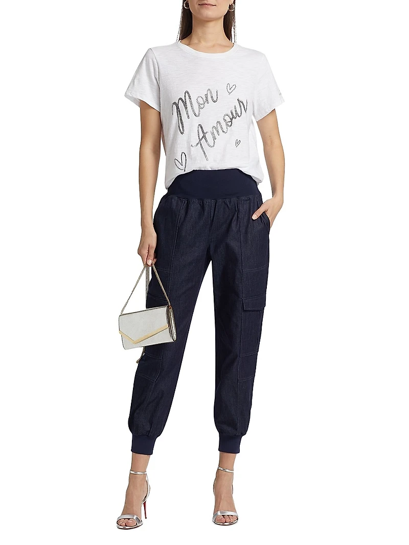 Giles Denim High-Rise Crop Pants