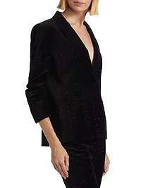 Khloe Ditsy Velvetine Blazer
