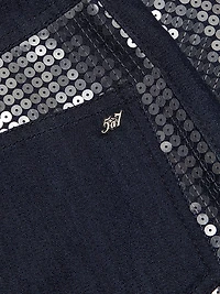 Kayle Sequined Denim Straight Pants