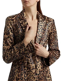 Cheyenne Leopard Faux-Leather Blazer