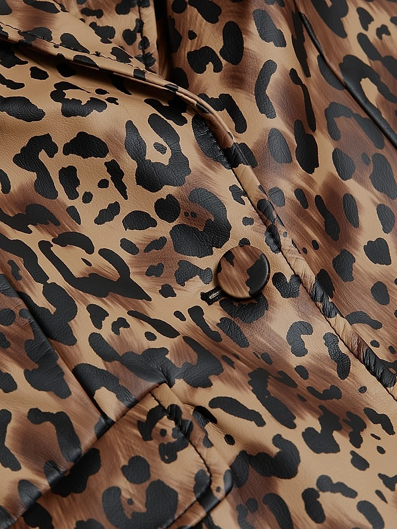 Cheyenne Leopard Faux-Leather Blazer