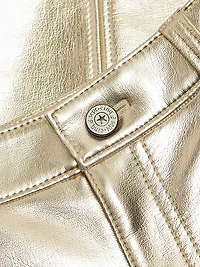 Francine Metallic Faux Leather Straight-Leg Pants