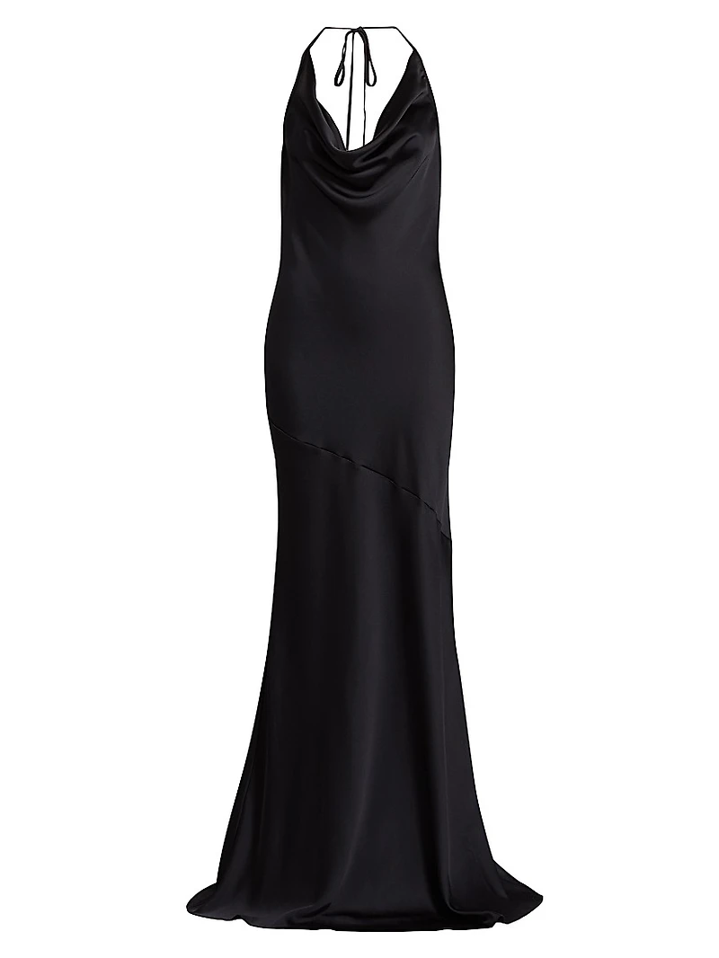 Haleigh Charmeuse Cowlneck Gown