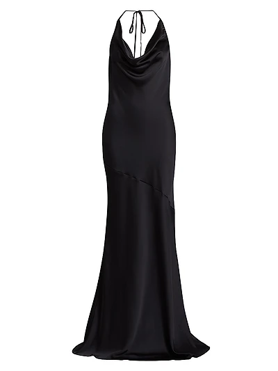 Haleigh Charmeuse Cowlneck Gown