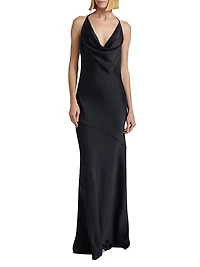 Haleigh Charmeuse Cowlneck Gown