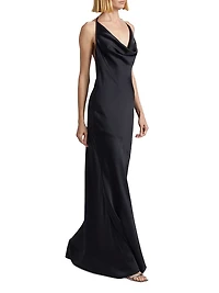 Haleigh Charmeuse Cowlneck Gown