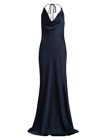 Haleigh Charmeuse Cowlneck Gown