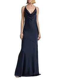 Haleigh Charmeuse Cowlneck Gown