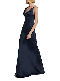 Haleigh Charmeuse Cowlneck Gown