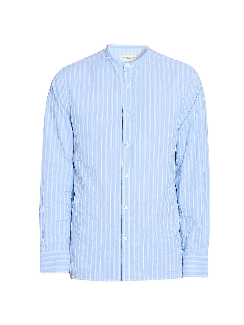 Gaston Textured Cotton Stripe Shirt