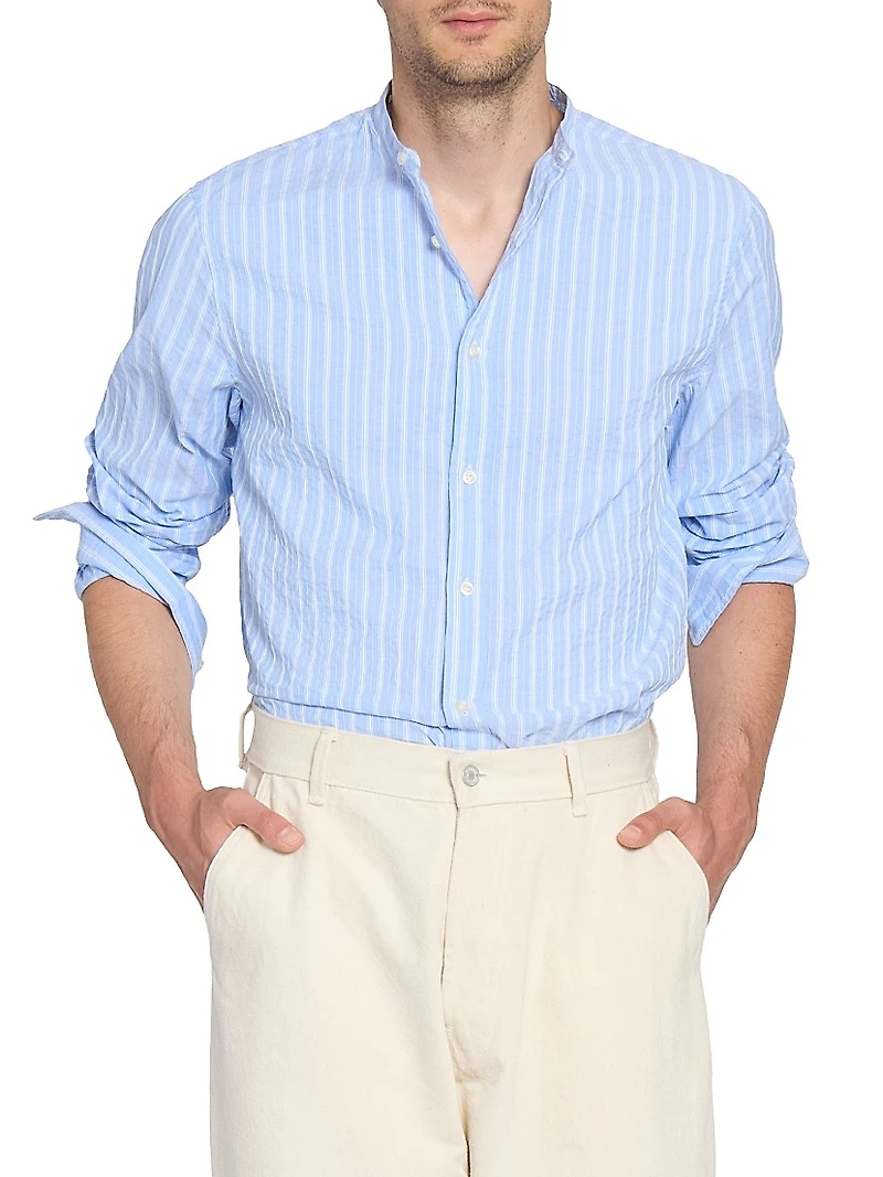 Gaston Textured Cotton Stripe Shirt