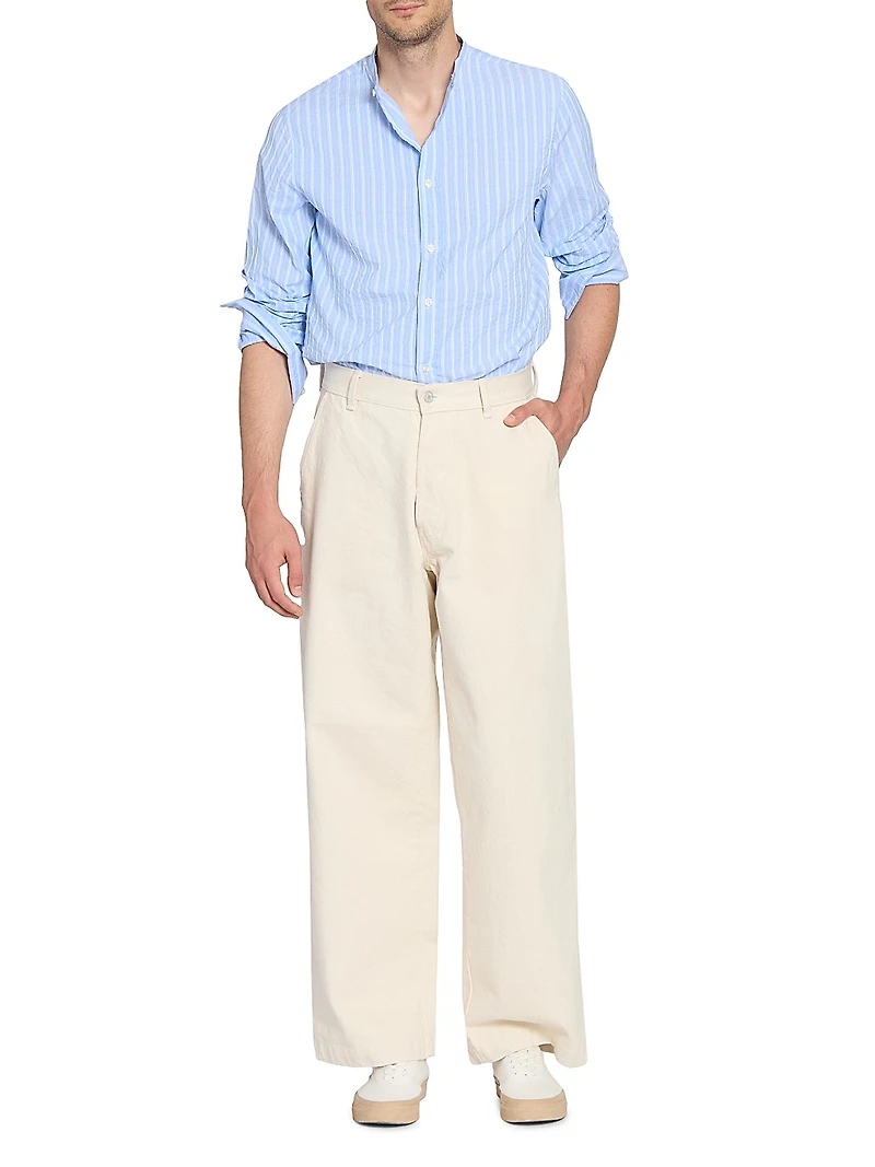 Gaston Textured Cotton Stripe Shirt