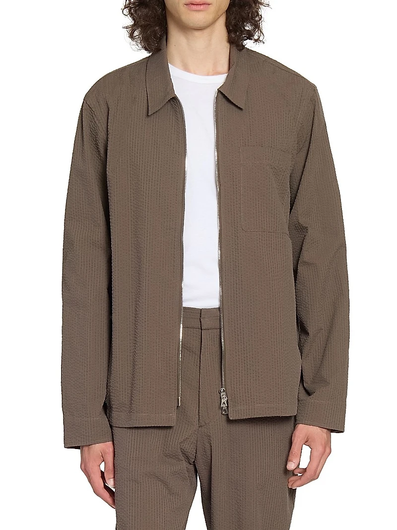 Malo Jap Cotton-Blend Seersucker Jacket