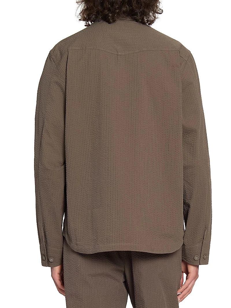 Malo Jap Cotton-Blend Seersucker Jacket