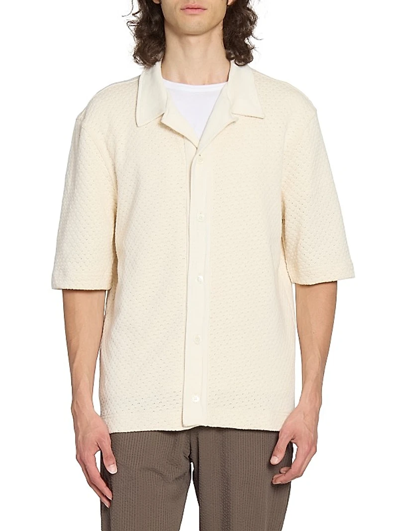 Kai Textured Cotton Polo Shirt