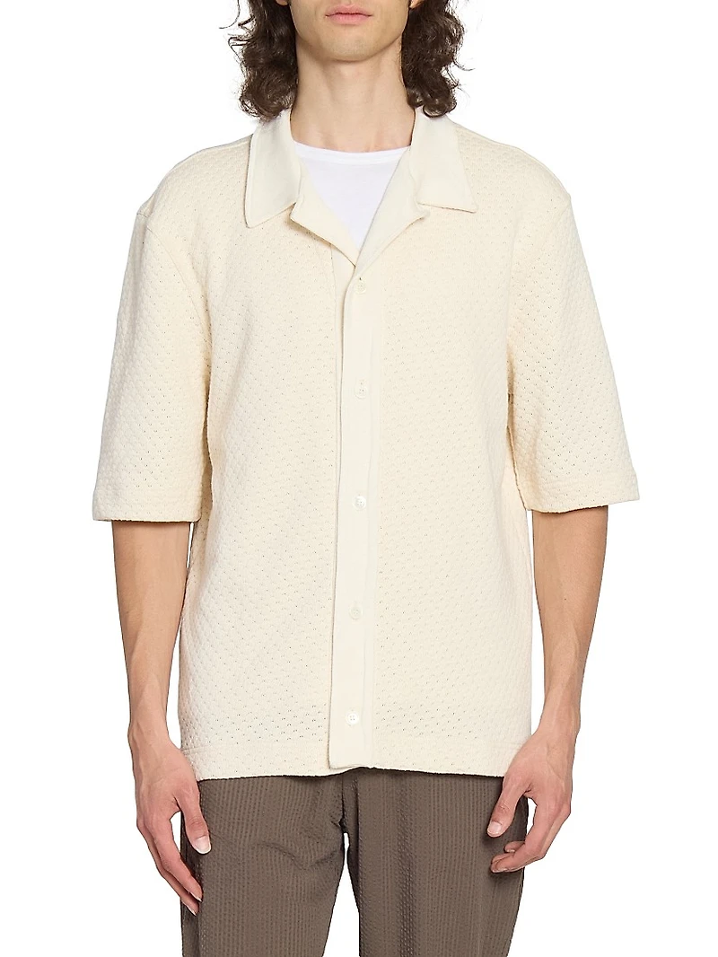 Kai Textured Cotton Polo Shirt