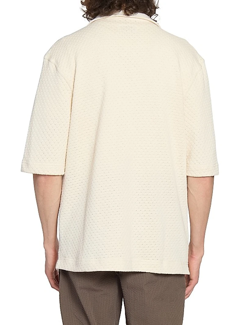 Kai Textured Cotton Polo Shirt