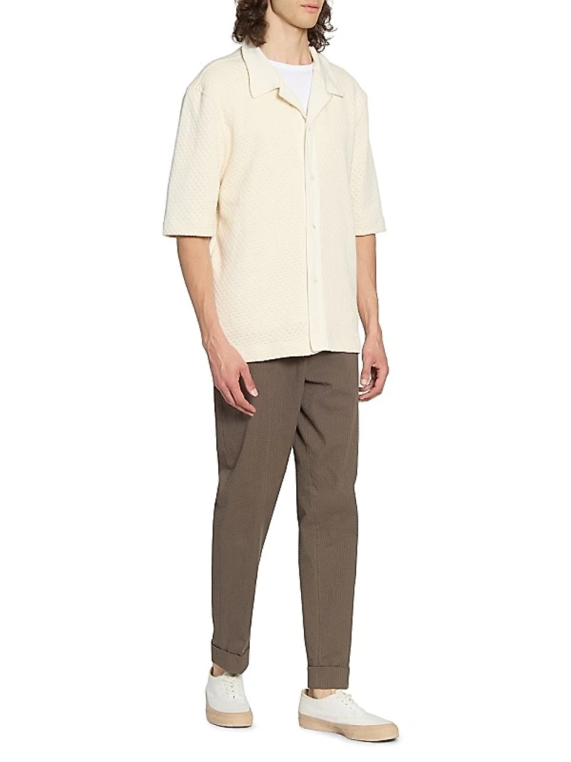 Kai Textured Cotton Polo Shirt