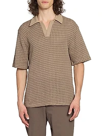 Pele Textured Cotton Polo Shirt