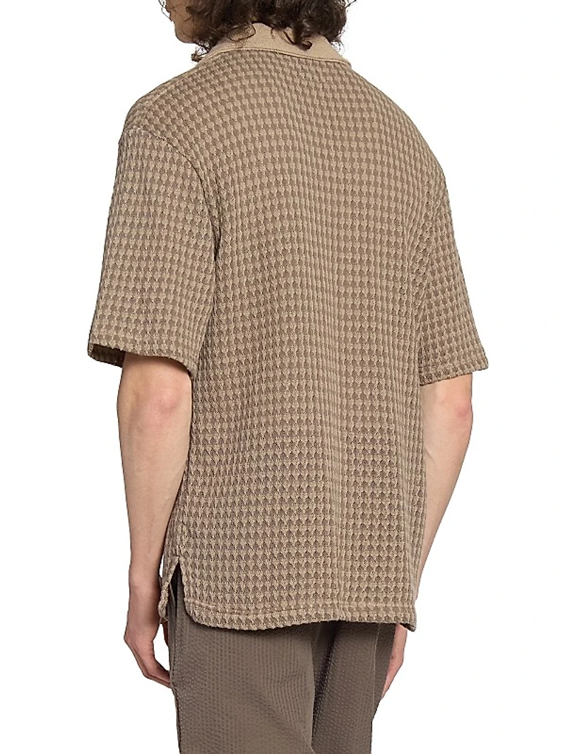 Pele Textured Cotton Polo Shirt