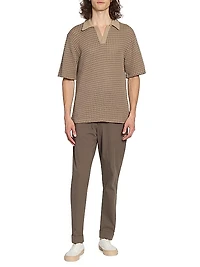 Pele Textured Cotton Polo Shirt