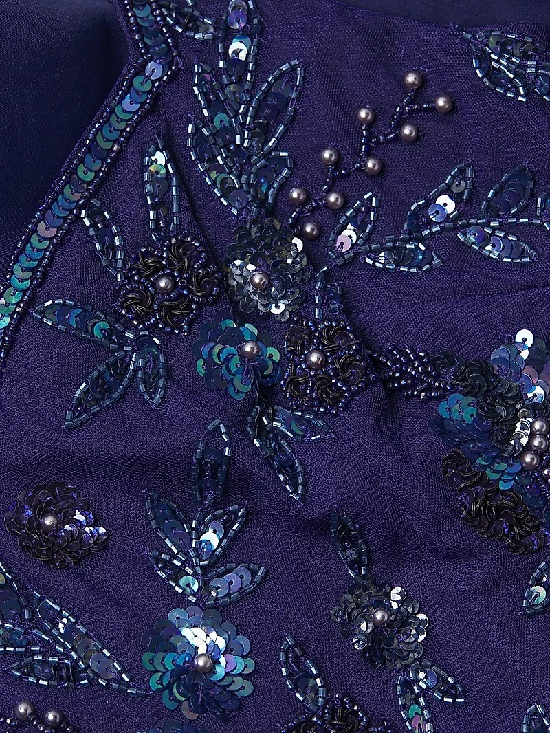 Beaded Organza Frill Ballgown