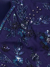 Beaded Organza Frill Ballgown