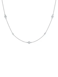 Diamond Strings Quads 18K Gold & 0.46 TCW Diamond Station Necklace