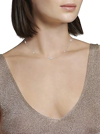 Diamond Strings Quads 18K Gold & 0.46 TCW Diamond Station Necklace