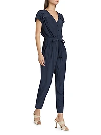 Aletha Tie-Waist Short-Sleeve Jumpsuit