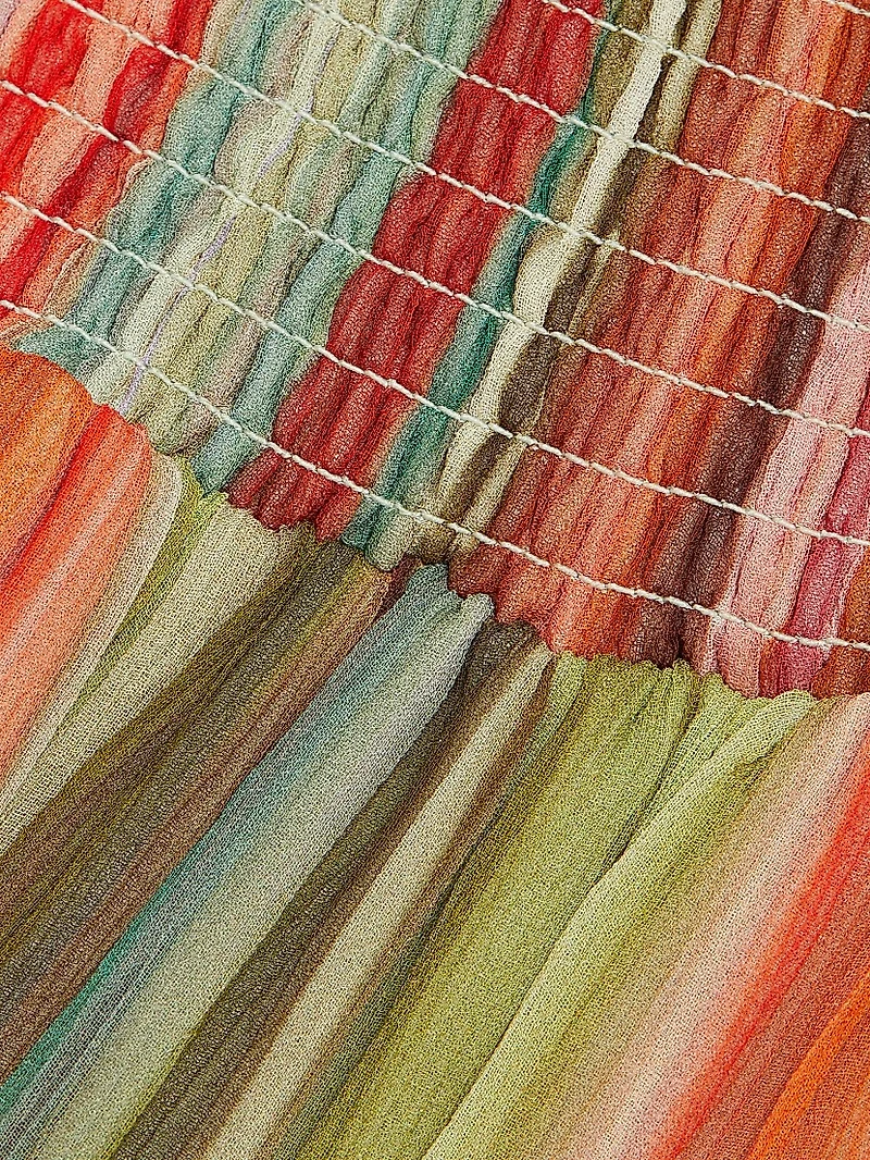 Anaja Striped Silk Halterneck Midi-Dress