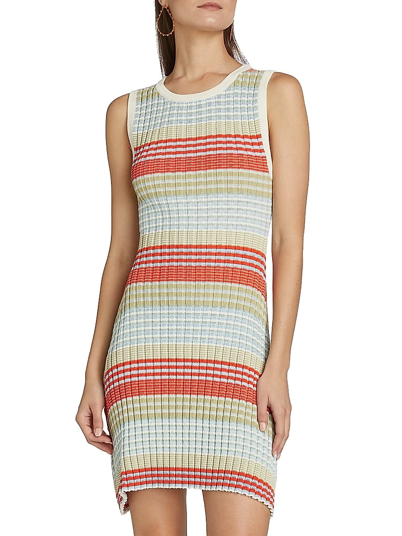 Cailin Stripe Rib-Knit Minidress