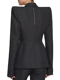 Prince Of Wales Wool-Mohair Double-Breasted Jacket