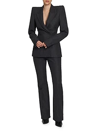 Prince Of Wales Wool-Mohair Double-Breasted Jacket