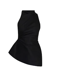 Asymmetric Stretch Twill Sleeveless Top