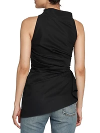 Asymmetric Stretch Twill Sleeveless Top
