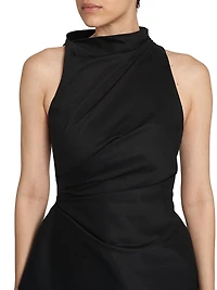 Asymmetric Stretch Twill Sleeveless Top