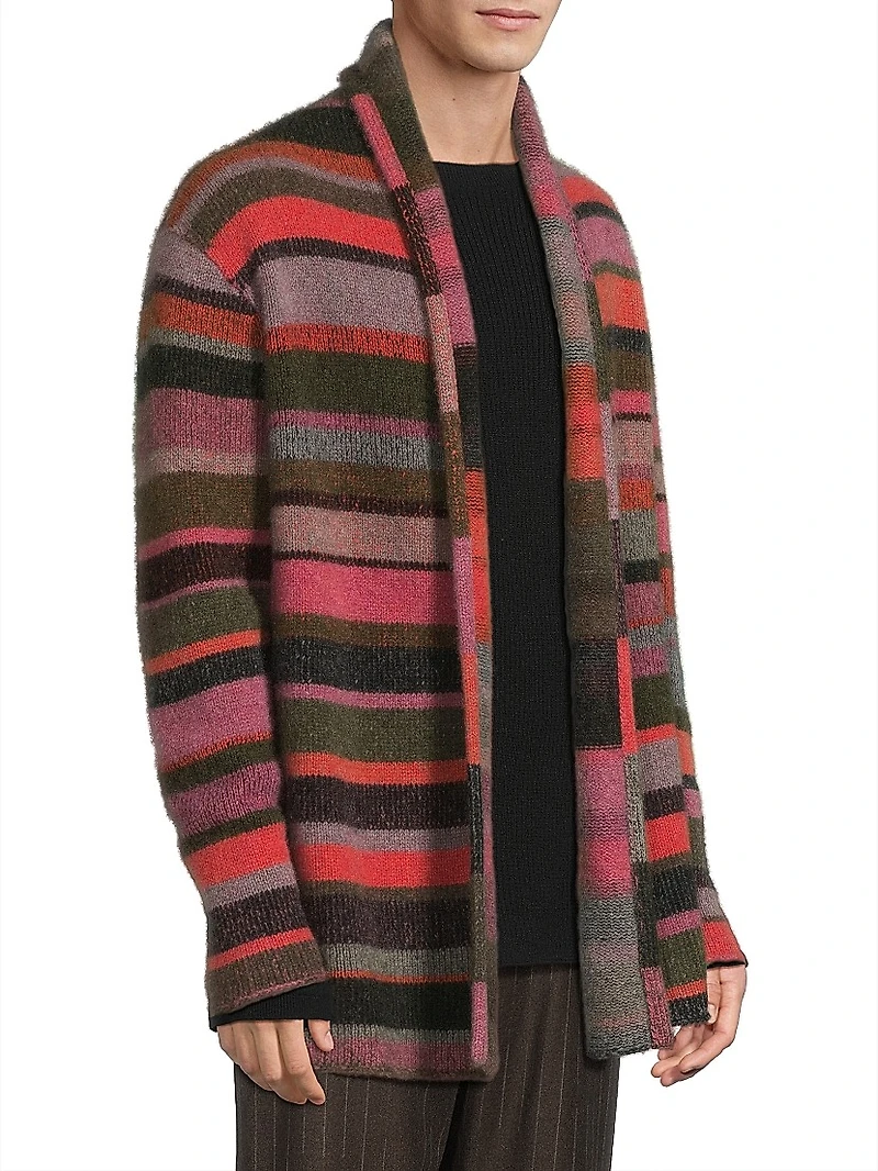 Striped Cashmere Smoking Jacket