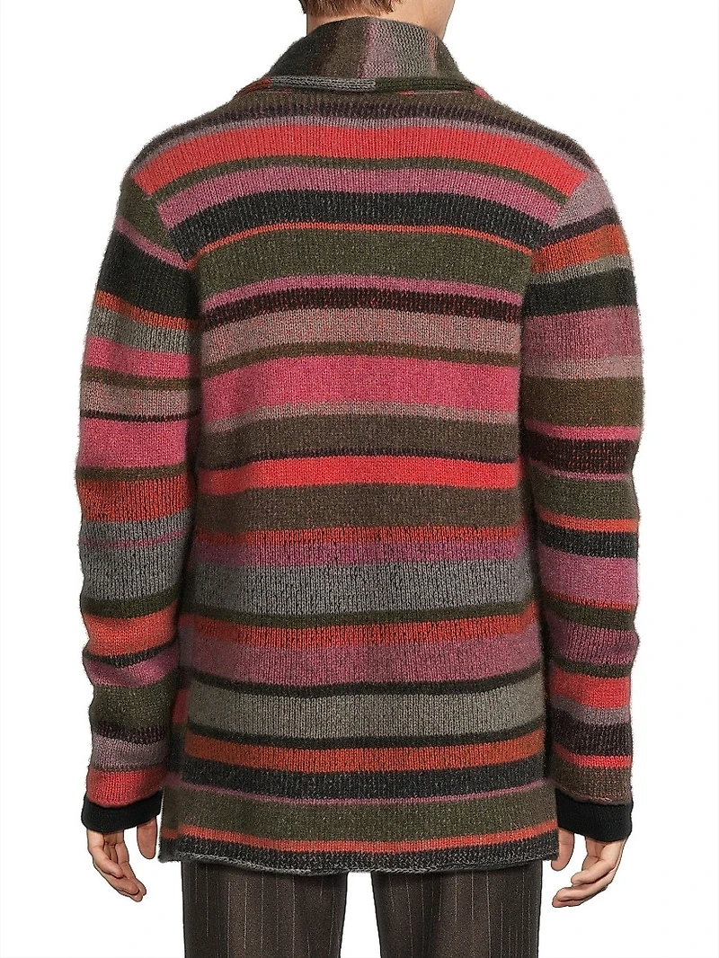 Striped Cashmere Smoking Jacket
