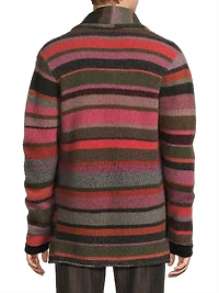 Striped Cashmere Smoking Jacket