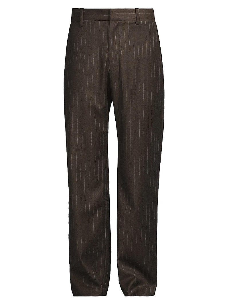 Chalk stripe Flat-Front Trousers