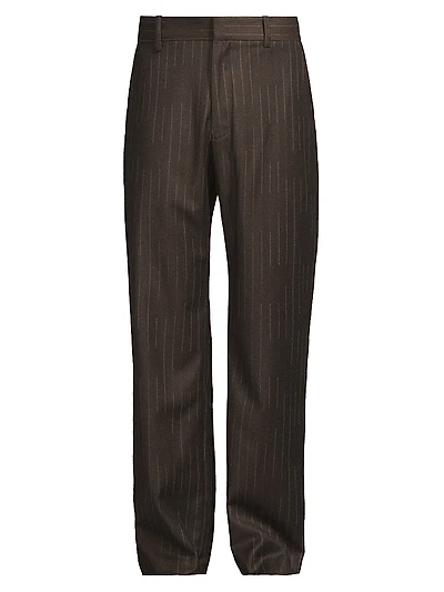 Chalk stripe Flat-Front Trousers
