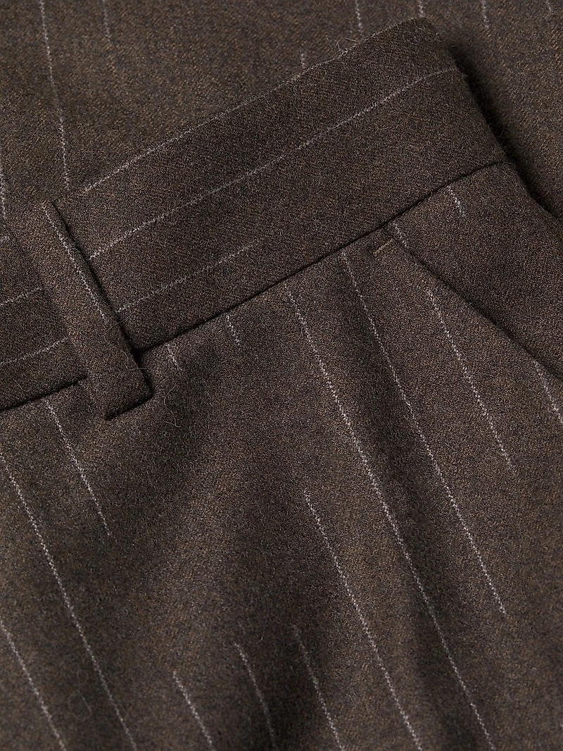 Chalk stripe Flat-Front Trousers