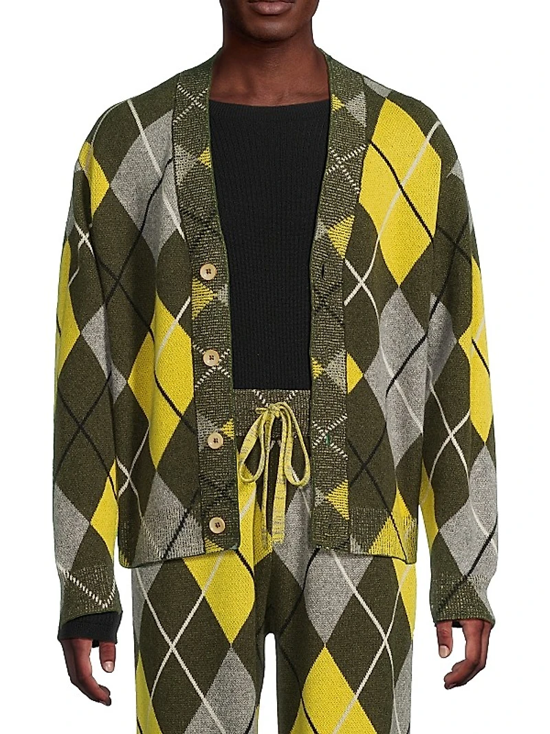 Argyle Cashmere Cardigan