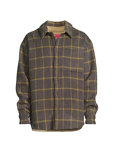 Check Brushed Wool Overshirt