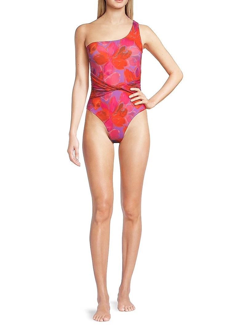Rowen Floral One-Shoulder One-Piece Swimsuit