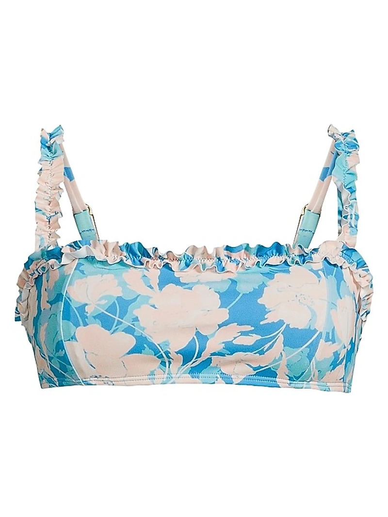 Siggi Ruffled Floral Bikini Top